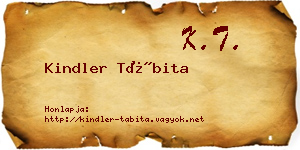 Kindler Tábita névjegykártya